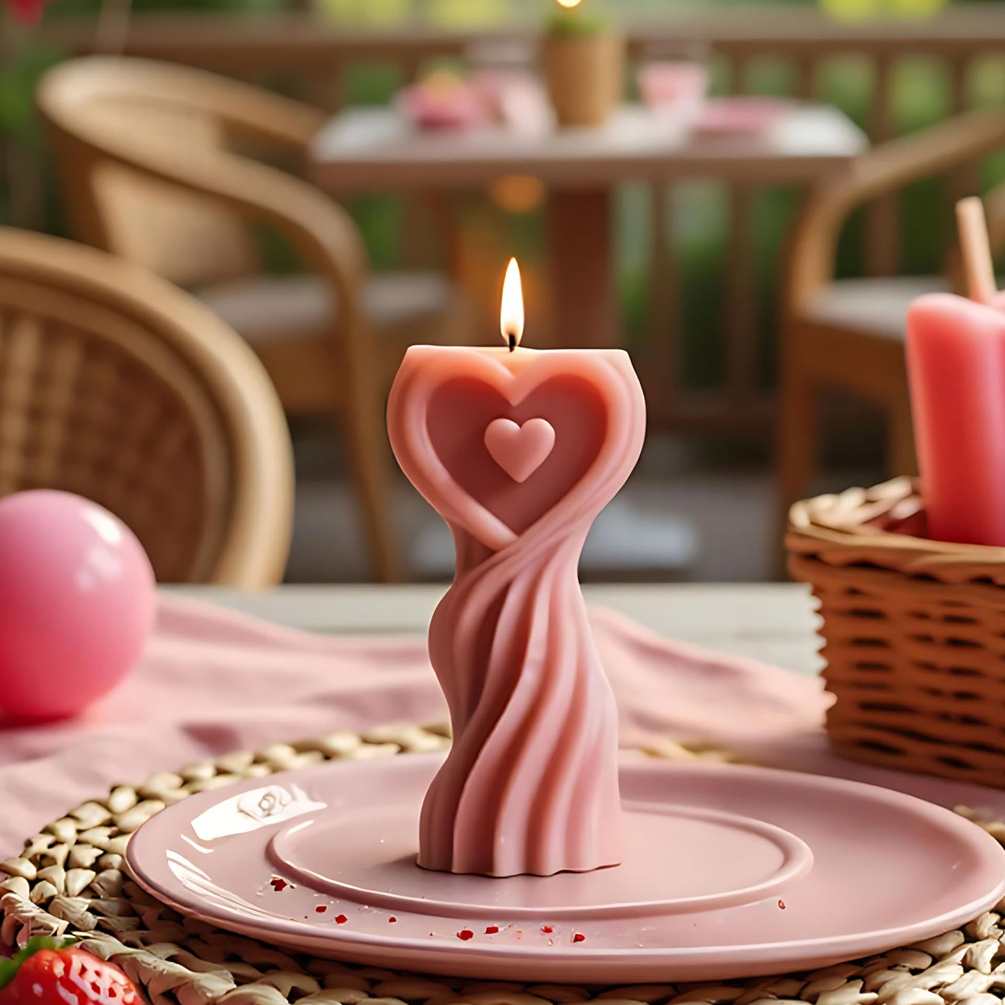 3D Heart-Shaped Silicone Scented Candle Mold