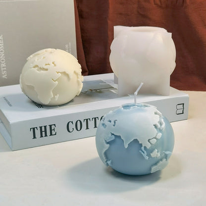 3D Moon & Earth Sphere Scented Candle Silicone Mold
