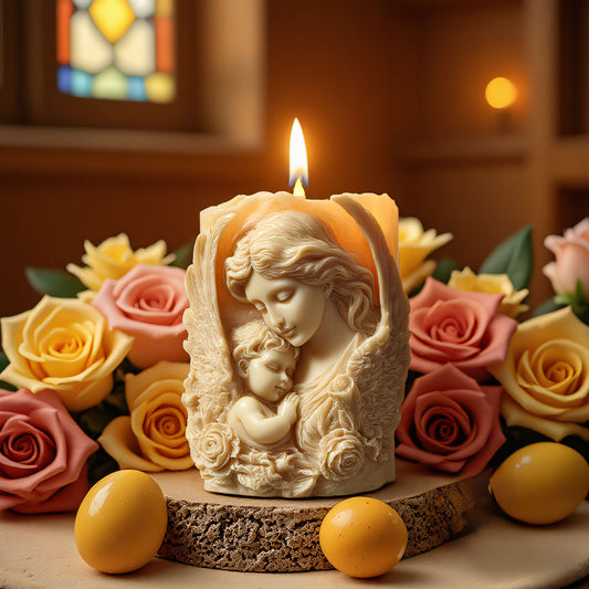 Mother and Child Embracing Scented Candle Silicone Mold