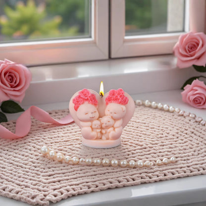 Valentine's Day Rose Bear Scented Candle Silicone Mold