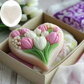 Heart Tulip Scented Candle Silicone Mold