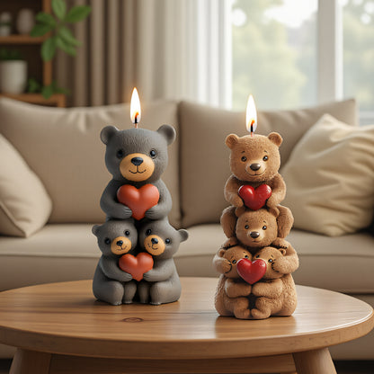 Cute Stackable Teddy Bears Silicone Scented Candle Mold