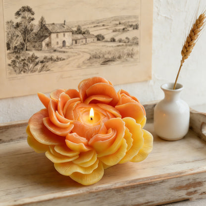 3D Ranunculus Flower Scented Candle Silicone Mold