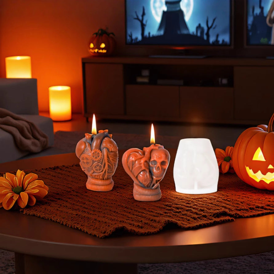 Mechanical Heart Skull Scented Candle Mold