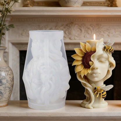 3D Sunflower Portrait Scented Candle Silicone Mold