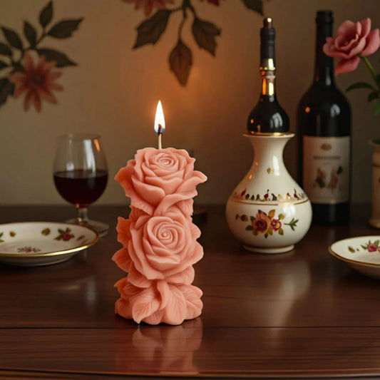 3D Flower Column Silicone Candle Mould