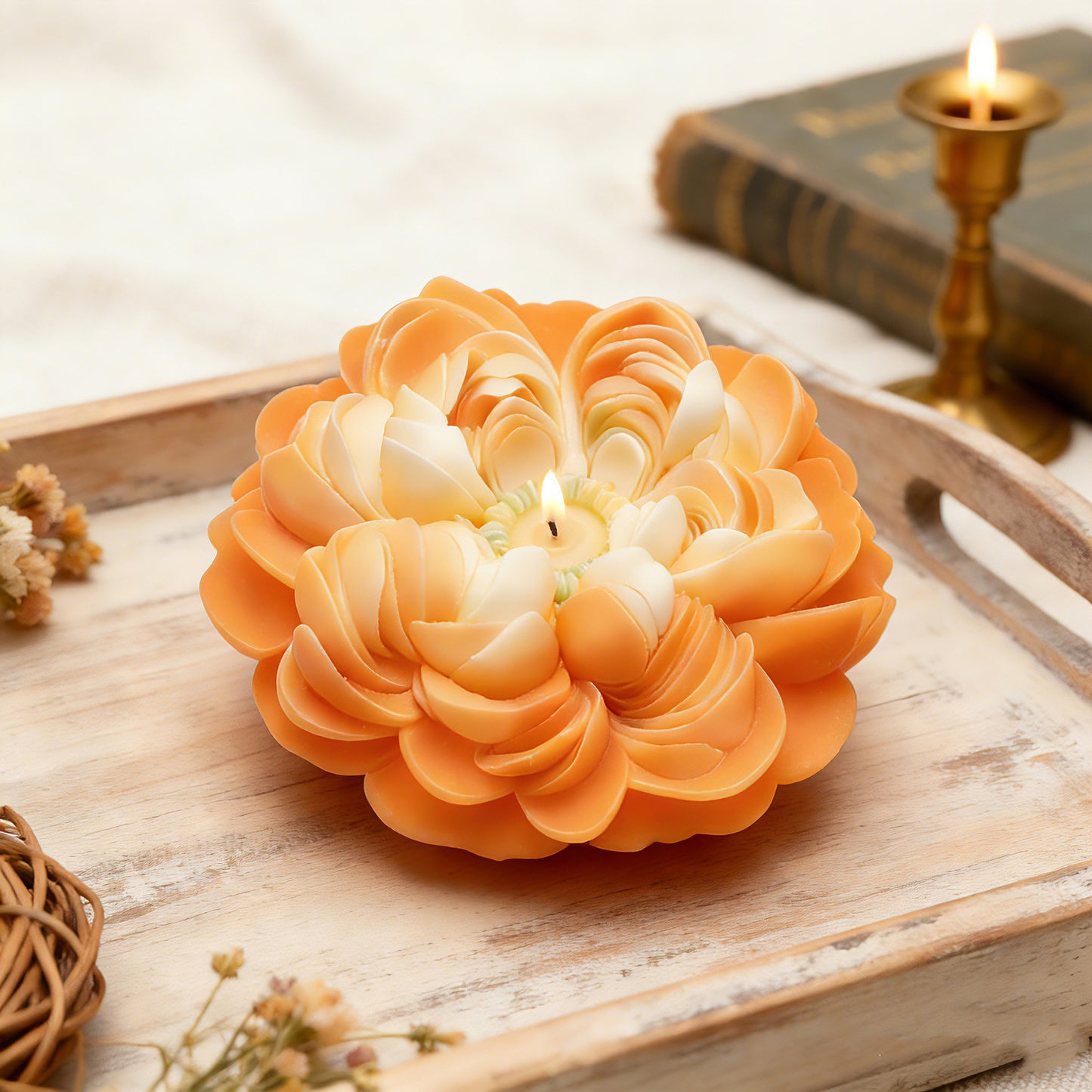 Peony Scented Candle Silicone Mold