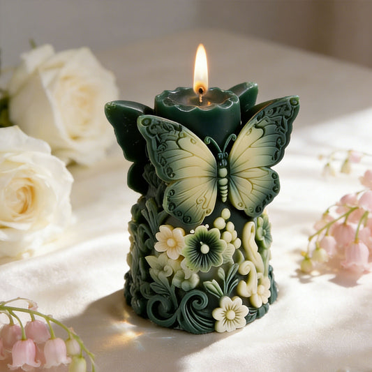 Butterfly Cylinder Scented Candle Silicone Mold