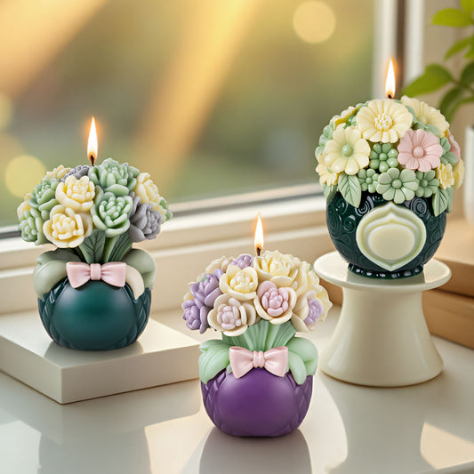 Dreamy Flower Basket Scented Candle Silicone Mold