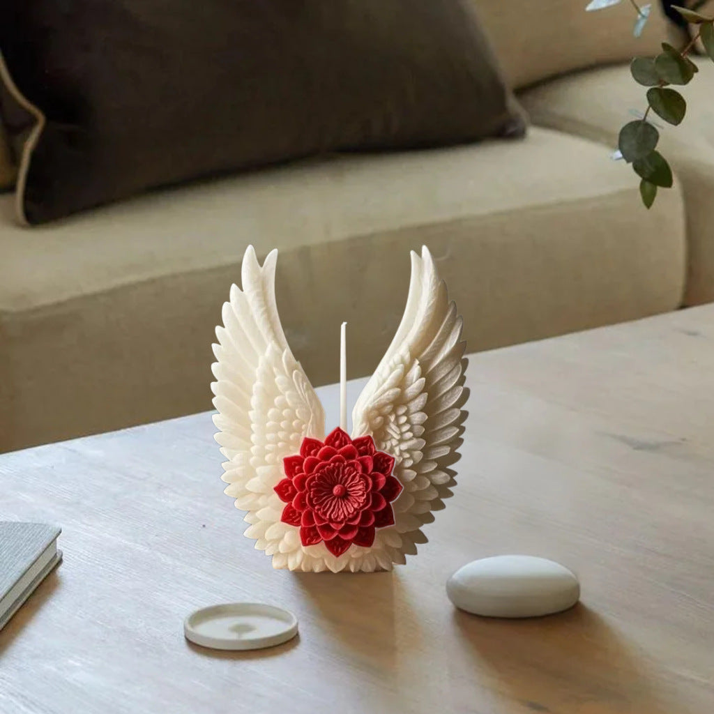 3D Angel Wings & Flower Silicone Candle Mold