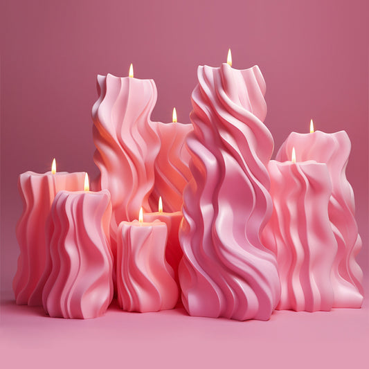 Modern Wavy Cylinder Silicone Candle Mold