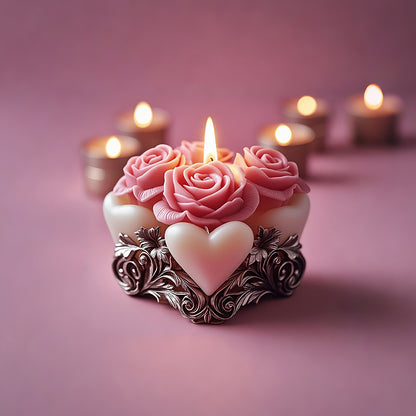 Rose Flower Candle Silicone Mold for Wedding & Party Favors