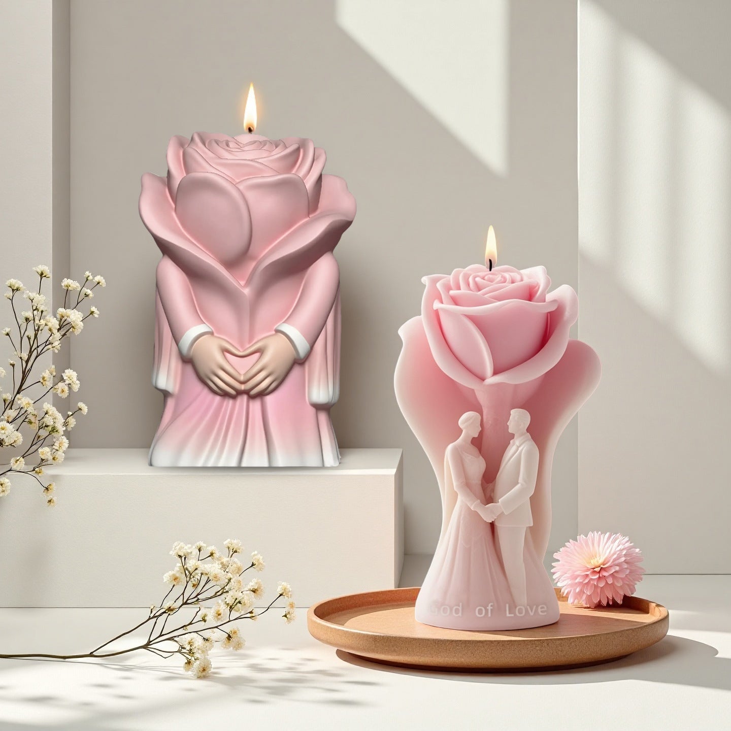 Eternal Rose Vow 3D Flower Silicone Candle Mold