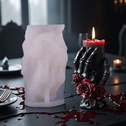Halloween 3D Skull Hand Silicone Candle Mold