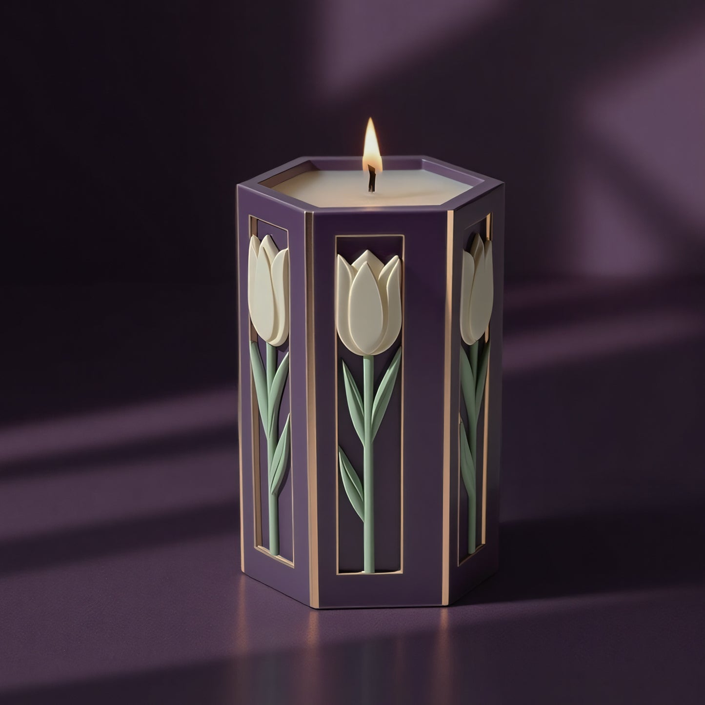Geometric Tulip Scented Candle Silicone Mold