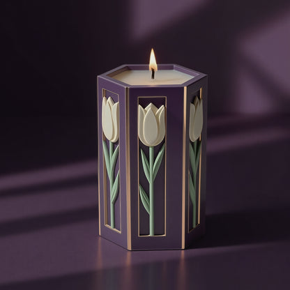 Geometric Tulip Scented Candle Silicone Mold