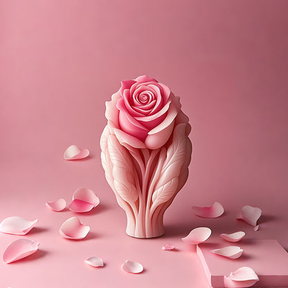 Rose Heart Scented Candle Silicone Mold