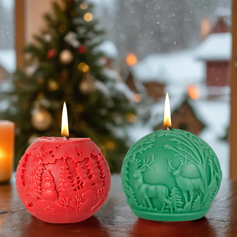 3D Christmas Ornament Candle Silicone Mold