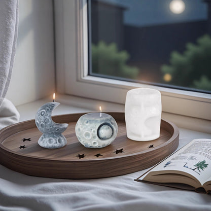 3D Lunar Moon Silicone Scented Candle Mold