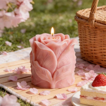 3D Blooming Rose Flower Silicone Candle Mold