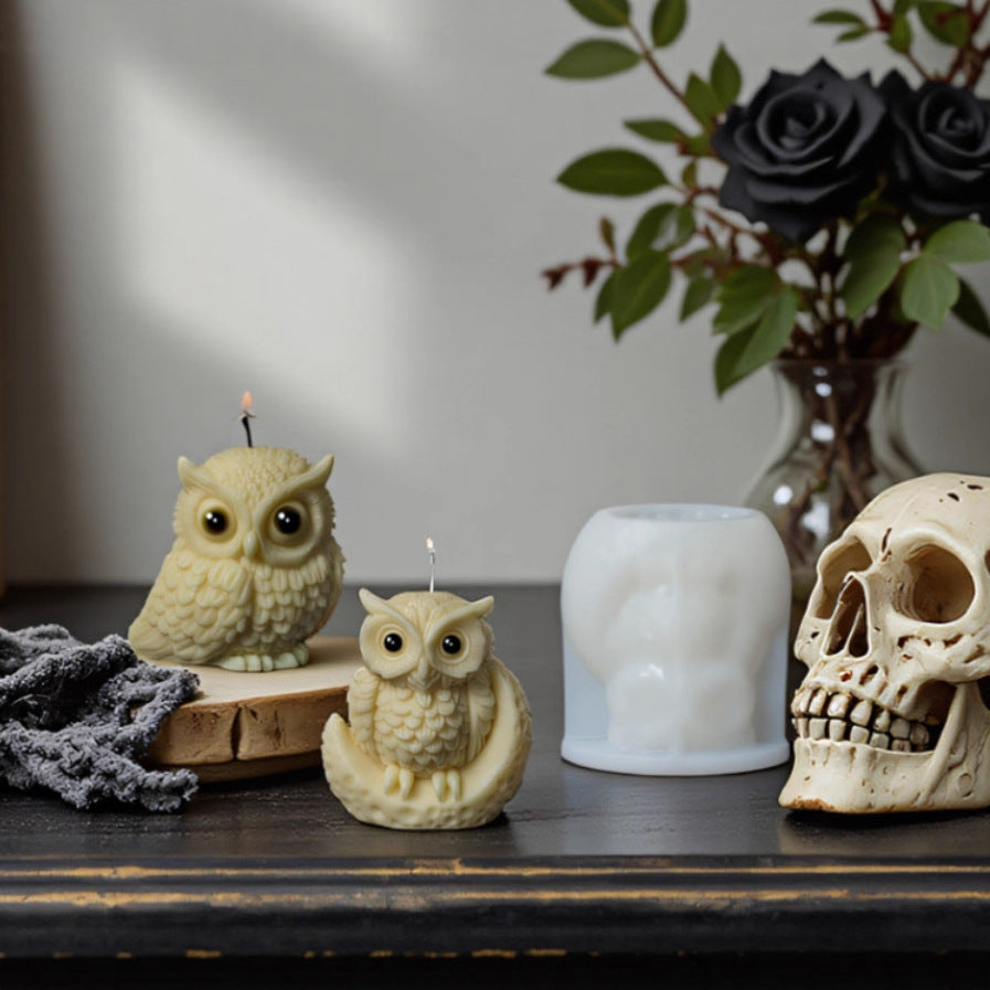 Halloween Owl Scented Candle Silicone Mold