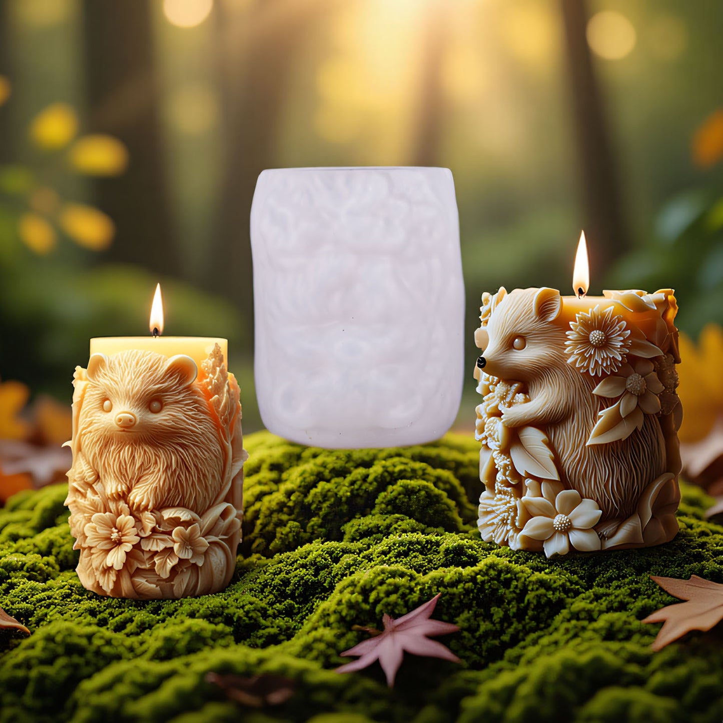 Cute Hedgehog Scented Candle Silicone Mold