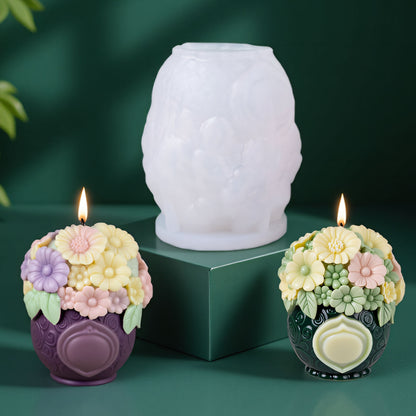 Dreamy Flower Basket Scented Candle Silicone Mold