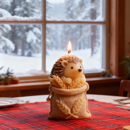 Christmas Hedgehog in Wheat Bag Scented Candle Silicone Mold