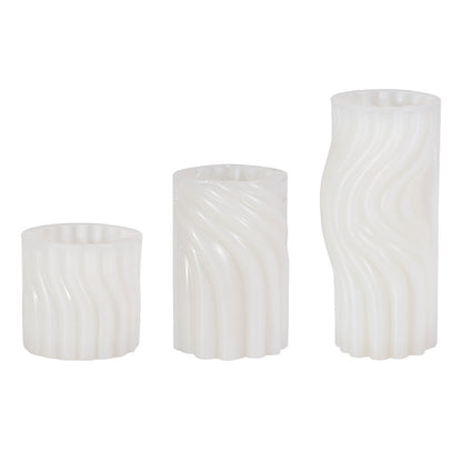 Modern Wavy Cylinder Silicone Candle Mold