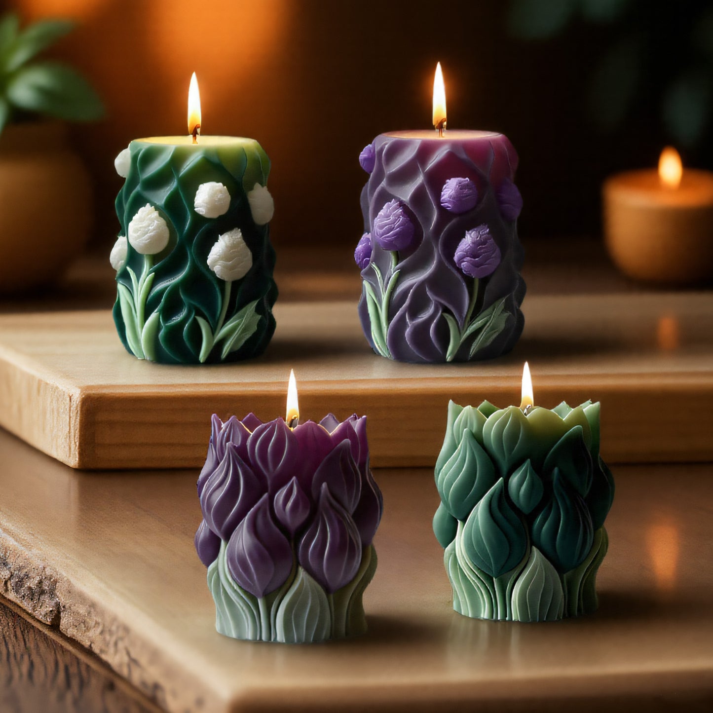 Tulip Pillar Scented Candle Silicone Mold