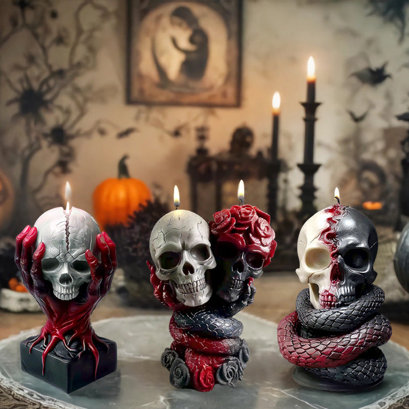Halloween Skull Scented Candle Mold