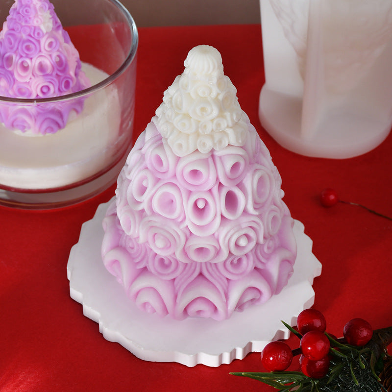 3D Christmas Tree Silicone Mold for Candles and Plaster Ornaments