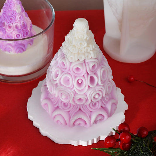 3D Christmas Tree Silicone Mold for Candles and Plaster Ornaments
