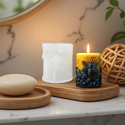 Honeybee on Flower Silicone Scented Candle Mold