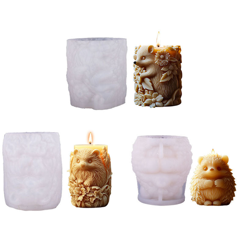 Cute Hedgehog Scented Candle Silicone Mold