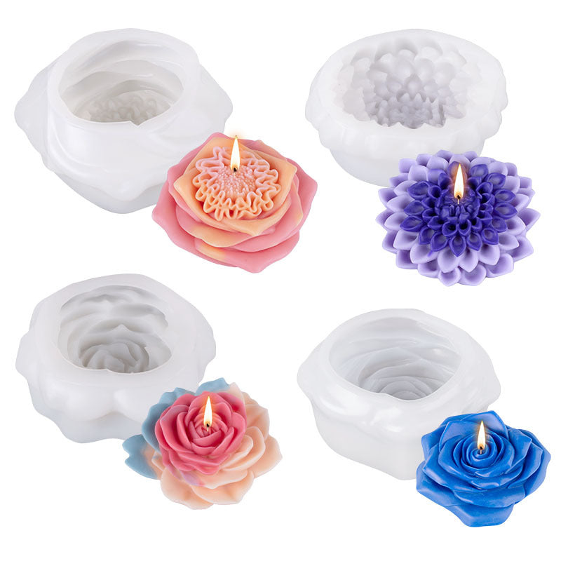 3D Realistic Rose Flower Candle Silicone Mold