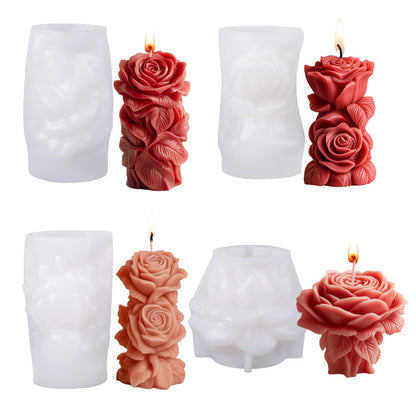 3D Flower Column Silicone Candle Mould