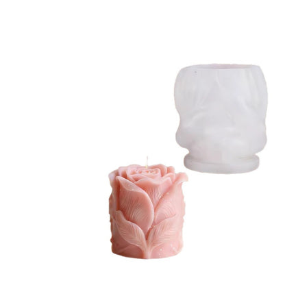 3D Blooming Rose Flower Silicone Candle Mold