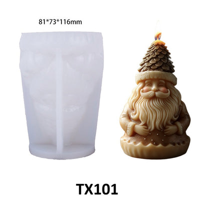 3D Santa Claus Silicone Scented Candle Mold