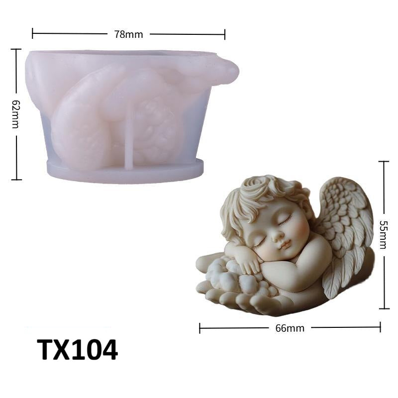 3D Praying Angel Baby Silicone Candle Mold