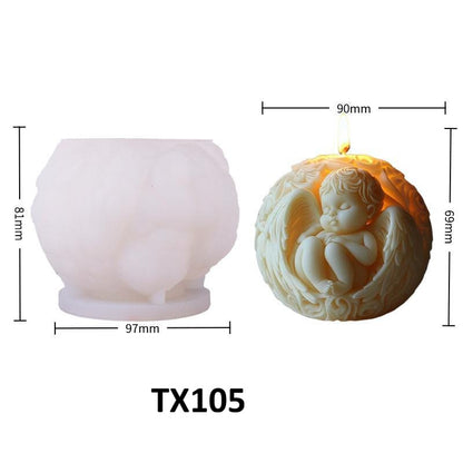 3D Spherical Angel Baby Silicone Candle Mold