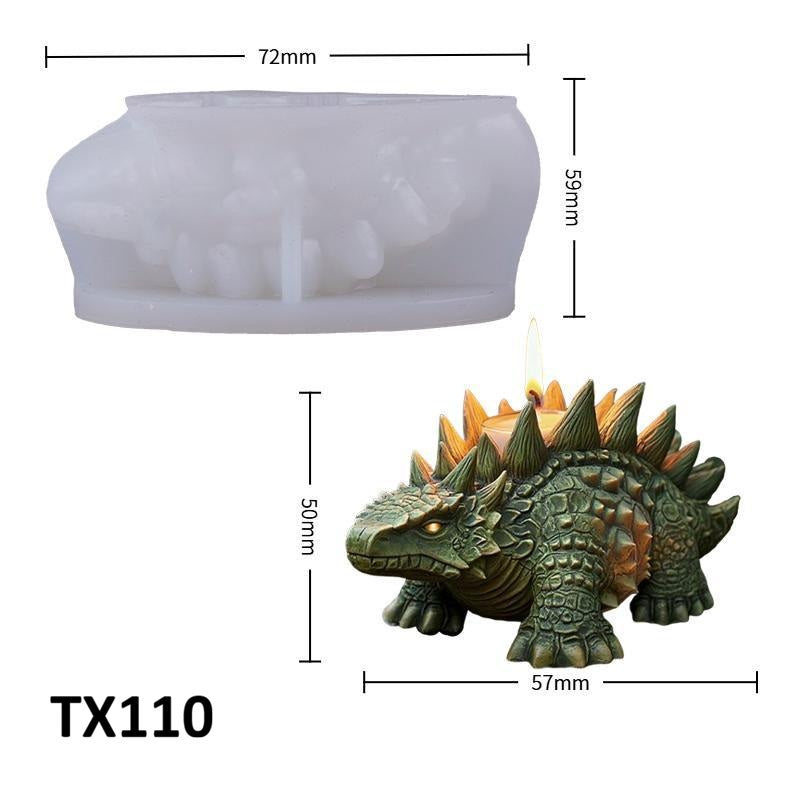 3D Armored Dinosaur Sculpture Candle Mold
