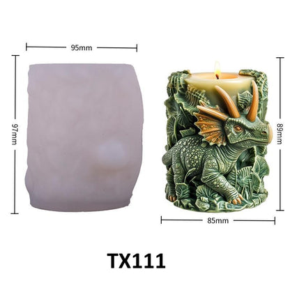 3D Triceratops Dinosaur Silicone Candle Mold