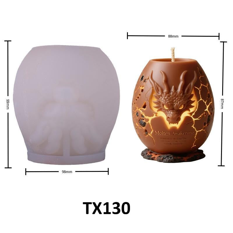 3D Dragon Egg Silicone Candle Mold with Relief Carving