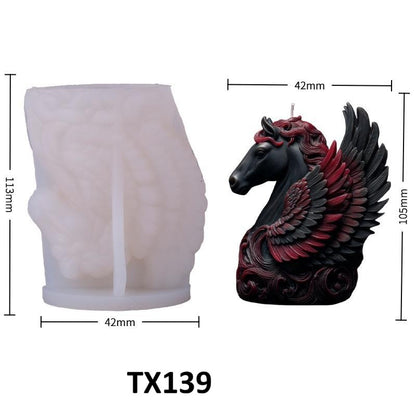 3D Relief Pegasus Scented Candle Silicone Mold