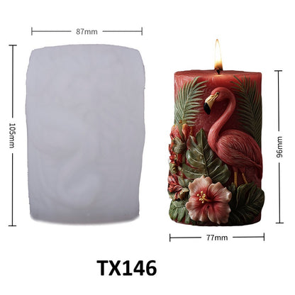 3D Relief Flamingo Scented Candle Silicone Mold