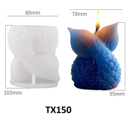 Ocean Mermaid Tail Silicone Mold for DIY Candles