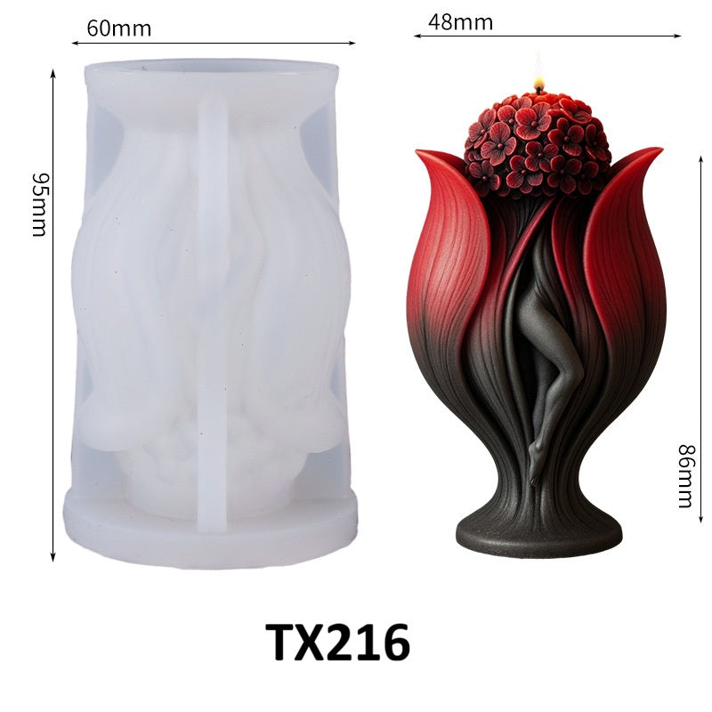 3D Floral Female Body Scented Candle Mold