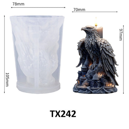 3D Eagle and Castle Silicone Scented Candle Mold