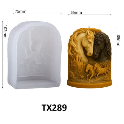 3D Relief Horse & Castle Silicone Mold